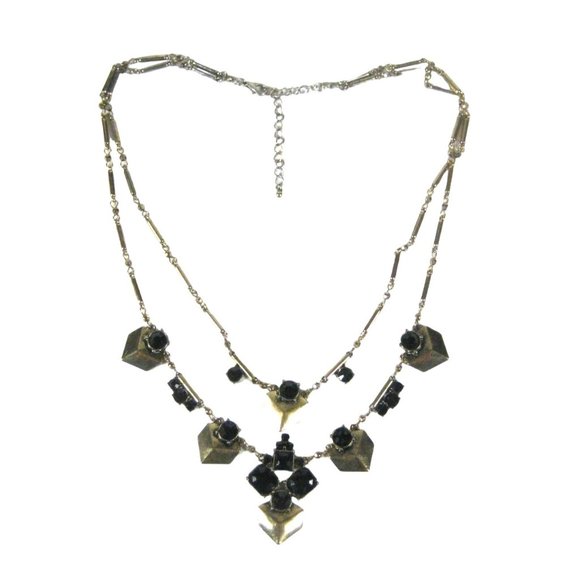 UPCYCLED Goldtone Panel Chain Necklace 23 Inch Multi Strand Jewelry Charm - Picture 8 of 8